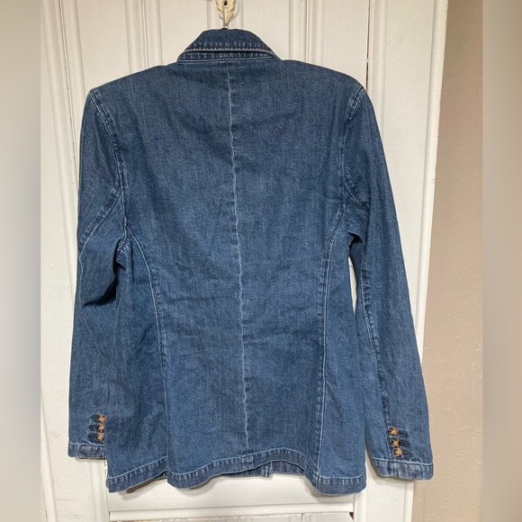 Anthropologie Boyish The Julian Denim Blazer Sz M Jean Jacket Work - Picture 6 of 11